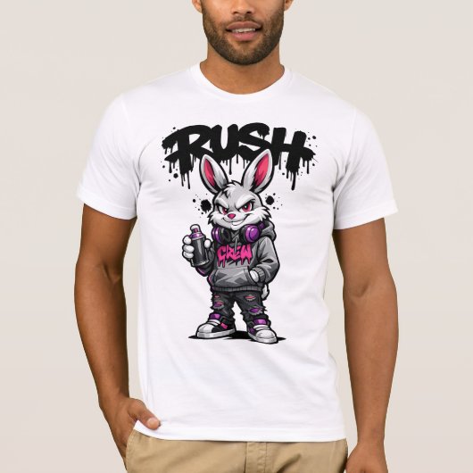 Urban Rebel Rabbit Graffiti T-Shirt (Vorderseite)