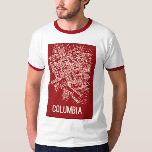 Urban Rebel Red Sketch Ringer Tee – Columbia (Vorderseite)