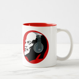 URBAN RED AND WHITE LENIN MIT DJ-KOPFANGEN ZWEIFARBIGE TASSE