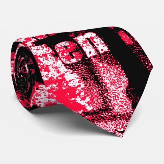 Urban Red Graffiti Krawatte (Gerollt)