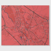 URBAN RED NAVY OXFORD UNIVERSITY UK KONTUR MAP GESCHENKPAPIER (Flach)
