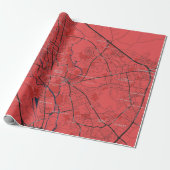 URBAN RED NAVY OXFORD UNIVERSITY UK KONTUR MAP GESCHENKPAPIER (Ungerollt)