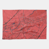 URBAN RED NAVY OXFORD UNIVERSITY UK KONTUR MAP GESCHIRRTUCH (Horizontal)