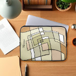 Urban Retro Chic Monogram Earthy Tones Laptopschutzhülle<br><div class="desc">Digitale Kunst</div>