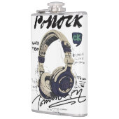 Urban Retro Headphone Vibe Illustration Flachmann (Links)