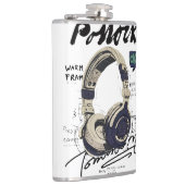 Urban Retro Headphone Vibe Illustration Flachmann (Rechts)