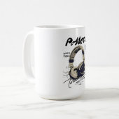 Urban Retro Headphone Vibe Illustration Kaffeetasse (Vorderseite Links)