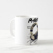 Urban Retro Headphone Vibe Illustration Kaffeetasse (Vorderseite Links)