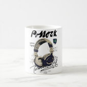 Urban Retro Headphone Vibe Illustration Kaffeetasse (Mittel)