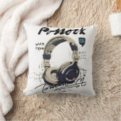 Urban Retro Headphone Vibe Illustration Kissen (Decke)