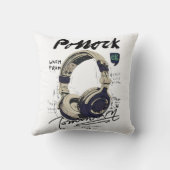Urban Retro Headphone Vibe Illustration Kissen (Rückseite)