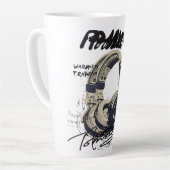 Urban Retro Headphone Vibe Illustration Milchtasse (Linke Ecke)