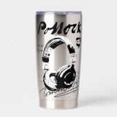 Urban Retro Headphone Vibe Illustration Thermobecher (Vorderseite)