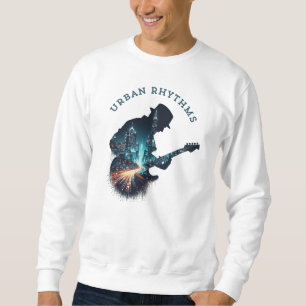 Urban Rhythms - Cityscape Gitarre Musik Herren Hoo Sweatshirt