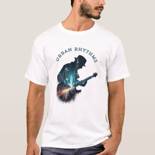 "Urban Rhythms - Cityscape Guitar Music T - Shirt" T-Shirt