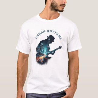 "Urban Rhythms - Cityscape Guitar Music T - Shirt" T-Shirt