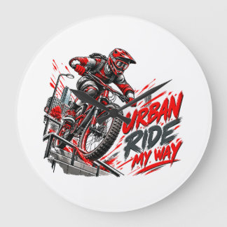 Urban Ride My Way – Extremer Mountainbikesport in Große Wanduhr