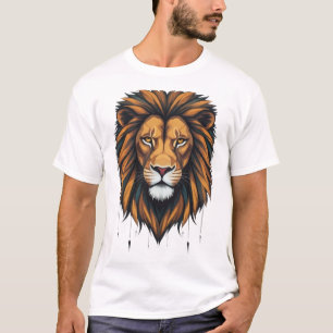 Urban Roar: Geometric Lion Graffiti T-Shirts