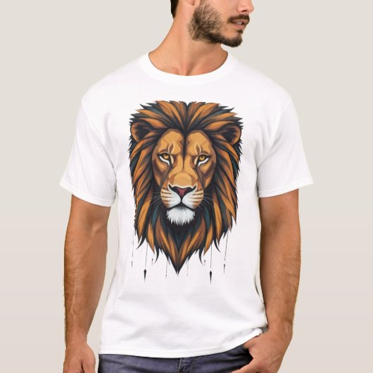 Urban Roar: Geometric Lion Graffiti T-Shirts (Vorderseite)