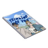 Urban Romantic Couple Notebook Cover Cartoon Notizblock (Rechte Seite)