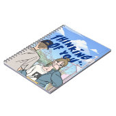Urban Romantic Couple Notebook Cover Cartoon Notizblock (Linke Seite)