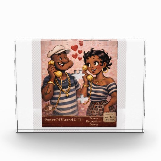 Urban Royalty Love – Afrocentric Power Couple Art Fotoblock (Vorderseite)