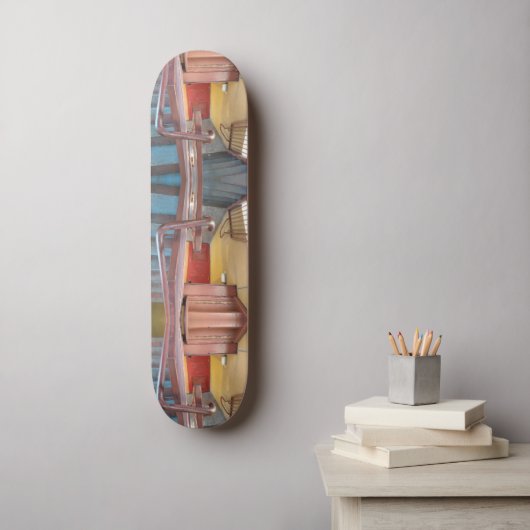 Urban Rustic Cityscape Secret Keeper 2 Skateboard (Wandkunst)
