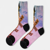 Urban Rustic Cityscape Waiting Crow Crew Socks Socken (Linkes Detail)