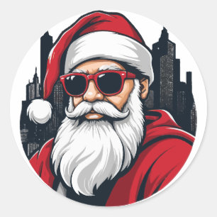 Urban Santa 3 Runder Aufkleber