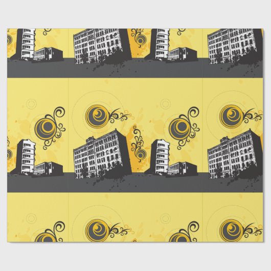 Urban Scene Wrapping Paper Geschenkpapier (Flach)