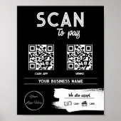 Urban schwarz 2 QR Codes männliche Scan zu zahlen Poster (Vorne)