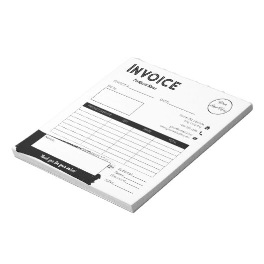 Urban Schwarzweiß Logo für kleine Unternehmen Rech Notizblock (Rotiert)