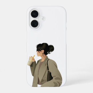 Urban Sip – Illustrierte Slim-iPhone-Hülle iPhone 16 Hülle