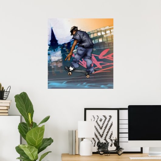 Urban Skateboarder Poster (Heimbüro)