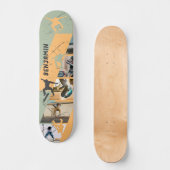 Urban Skater Foto Collage Sage Green und Tan Skateboard (Vorderseite)