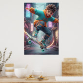Urban Skater Kid – Street Style Poster Art (Küche)