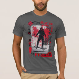 Urban Skater - Red Grunge Street Art T - Shirt