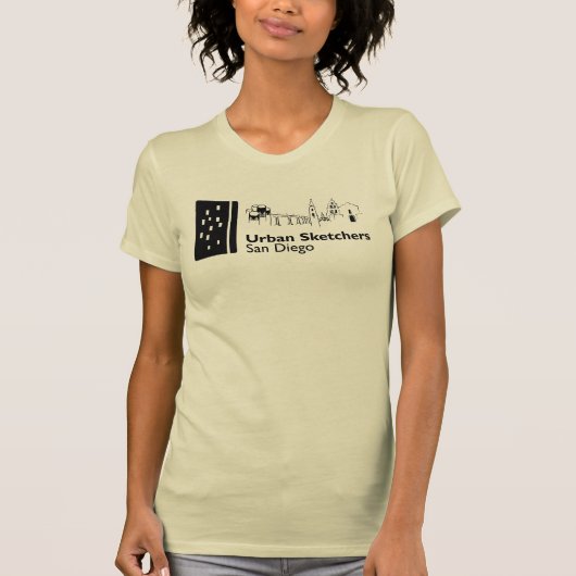 Urban Sketchers San Diego schlank in T T-Shirt (Vorderseite)