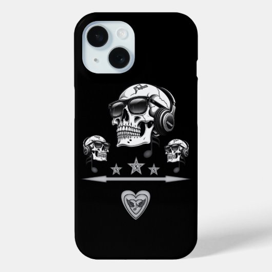 Urban Skull Kopfhörer iPhone 15 Fall Case-Mate iPhone Hülle (Rückseite)