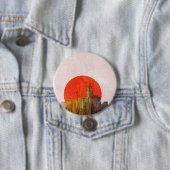 Urban Skyline mit Red Sun Grunge City Button (Beispiel)