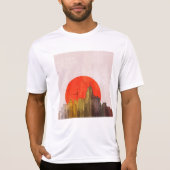 Urban Skyline mit Red Sun Grunge City T-Shirt (Vorderseite)