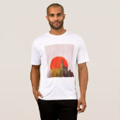 Urban Skyline mit Red Sun Grunge City T-Shirt (Vorne ganz)