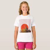 Urban Skyline mit Red Sun Grunge City T-Shirt (Vorne ganz)