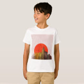 Urban Skyline mit Red Sun Grunge City T-Shirt (Vorne ganz)