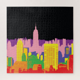 Urban Skyline: Nachtruinendekor. Puzzle