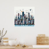 Urban Skyline Poster (Küche)