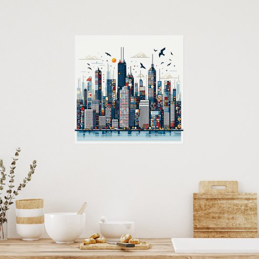 Urban Skyline Poster (Küche)