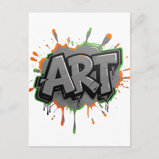 Urban Splash Art Graffiti Pulse Fette Straße Expre Postkarte (Vorderseite)