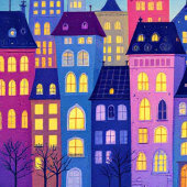 Urban Starry Nights Duschvorhang