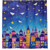 Urban Starry Nights Duschvorhang (Vorderseite)